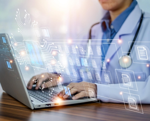 Medical professional using AI for billing